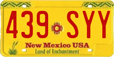 NM license plate 439SYY