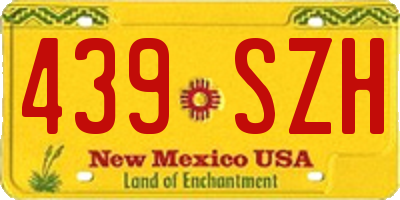 NM license plate 439SZH