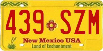 NM license plate 439SZM
