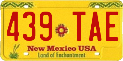 NM license plate 439TAE