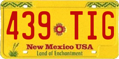 NM license plate 439TIG