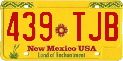 NM license plate 439TJB