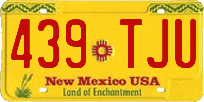 NM license plate 439TJU