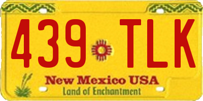 NM license plate 439TLK