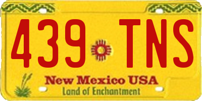 NM license plate 439TNS