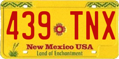 NM license plate 439TNX