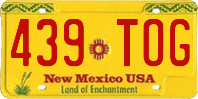 NM license plate 439TOG
