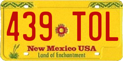 NM license plate 439TOL