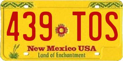 NM license plate 439TOS