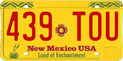NM license plate 439TOU
