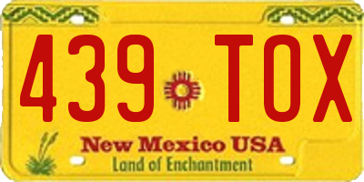 NM license plate 439TOX