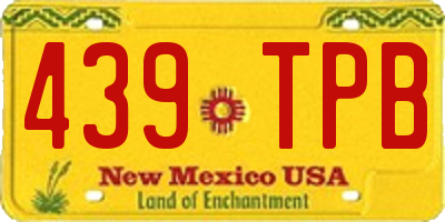 NM license plate 439TPB