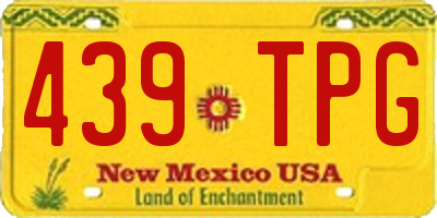 NM license plate 439TPG