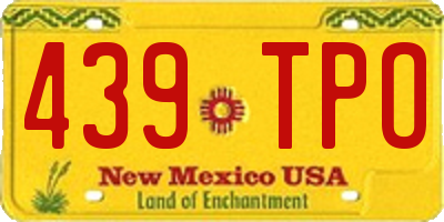 NM license plate 439TPO