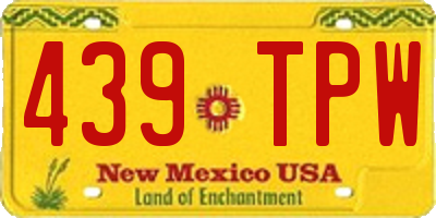NM license plate 439TPW