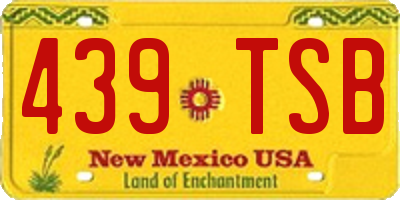 NM license plate 439TSB