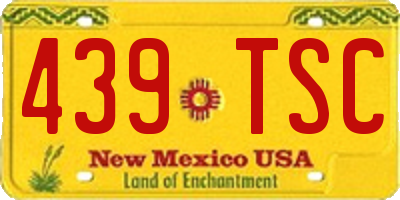 NM license plate 439TSC