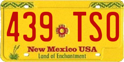 NM license plate 439TSO