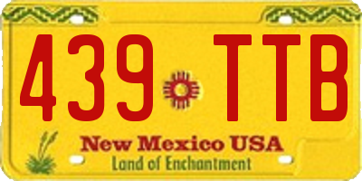 NM license plate 439TTB