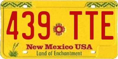 NM license plate 439TTE