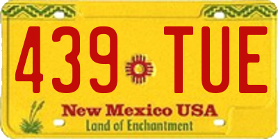 NM license plate 439TUE