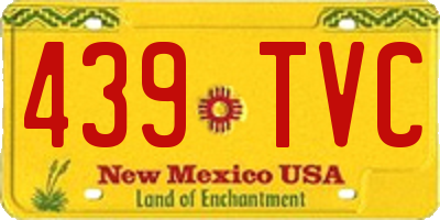 NM license plate 439TVC