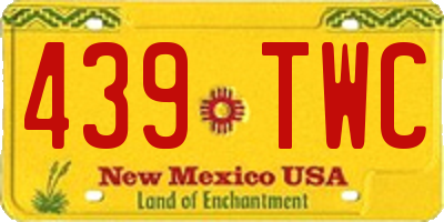 NM license plate 439TWC