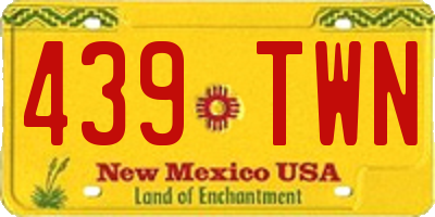 NM license plate 439TWN