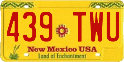 NM license plate 439TWU
