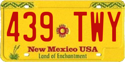 NM license plate 439TWY