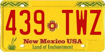 NM license plate 439TWZ