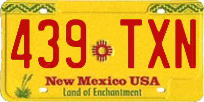 NM license plate 439TXN