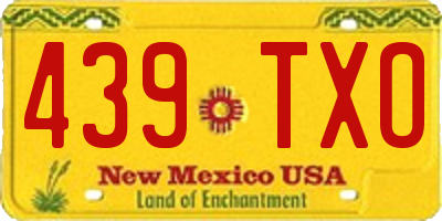 NM license plate 439TXO