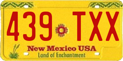 NM license plate 439TXX