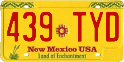 NM license plate 439TYD