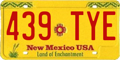 NM license plate 439TYE