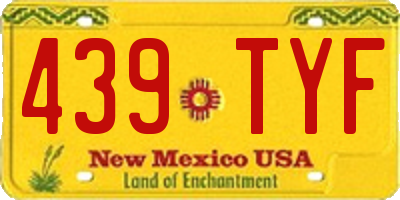 NM license plate 439TYF
