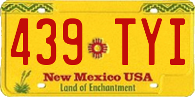 NM license plate 439TYI
