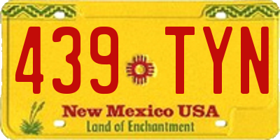 NM license plate 439TYN