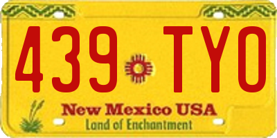 NM license plate 439TYO