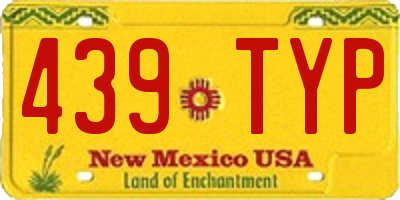 NM license plate 439TYP
