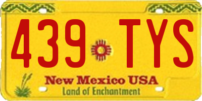 NM license plate 439TYS