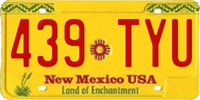 NM license plate 439TYU