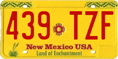 NM license plate 439TZF