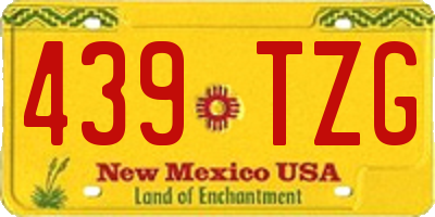 NM license plate 439TZG