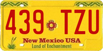 NM license plate 439TZU