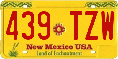NM license plate 439TZW