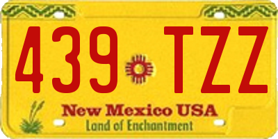 NM license plate 439TZZ