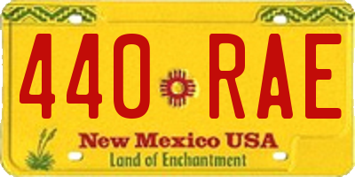 NM license plate 440RAE