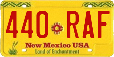 NM license plate 440RAF